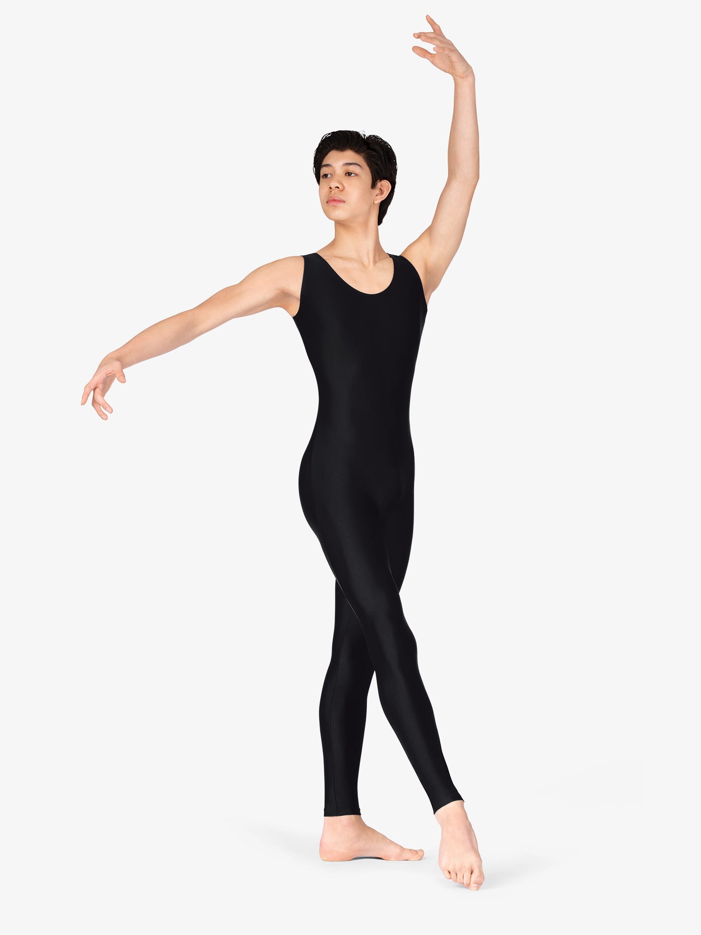 Adult Scoop Neck Nylon Tank Black Unitard