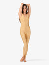 Adult Scoop Neck Nylon Tank Gold Unitard