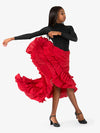 Girls Flamenco Red Ballroom Skirt