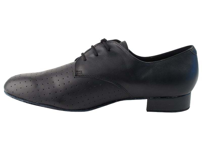 Black Perforated Leather Dance Shoes for Performances