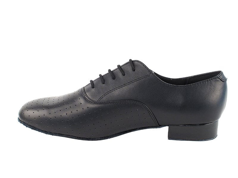 Black Perforated Leather Dance Shoes for Performances