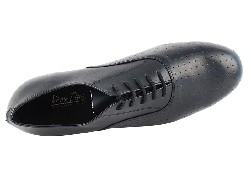 Black Perforated Leather Dance Shoes for Performances