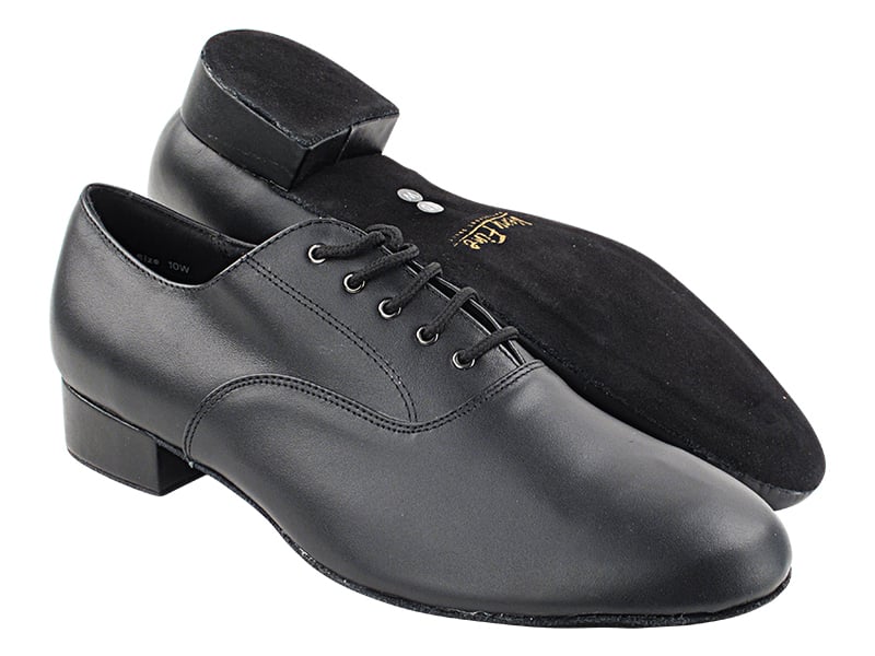 Black Leather Wide Width Shoes