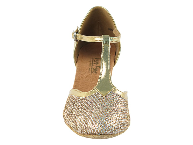 Gold Sparklenet & Gold Trim Dance heels