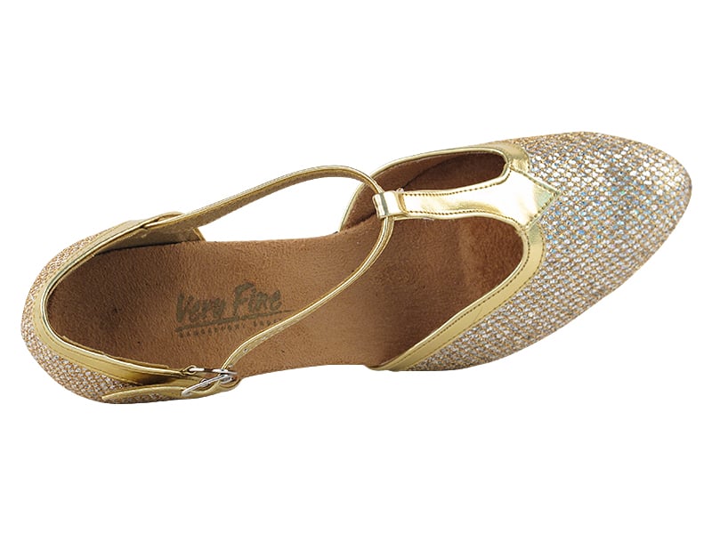 Gold Sparklenet & Gold Trim Dance heels