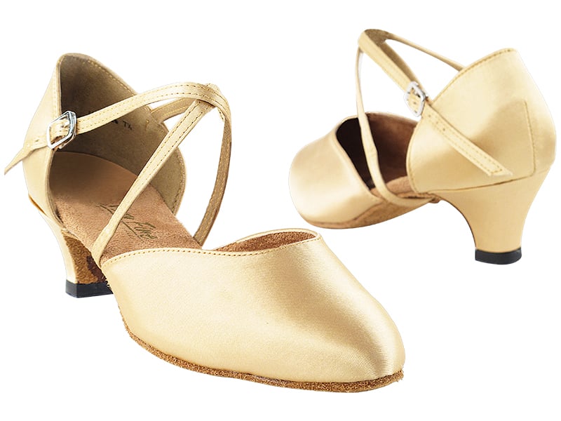 Light Brown Satin & Cuban dance Heel