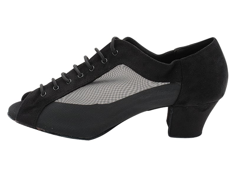 Black Nubuck & Black Mesh Dance shoes