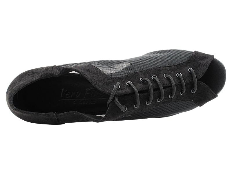 Black Nubuck & Black Mesh Dance shoes