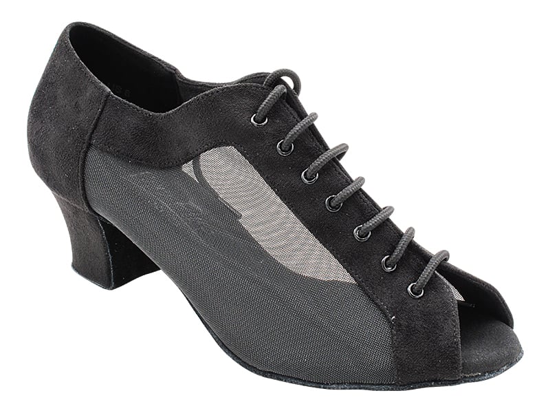 Black Nubuck & Black Mesh Dance shoes