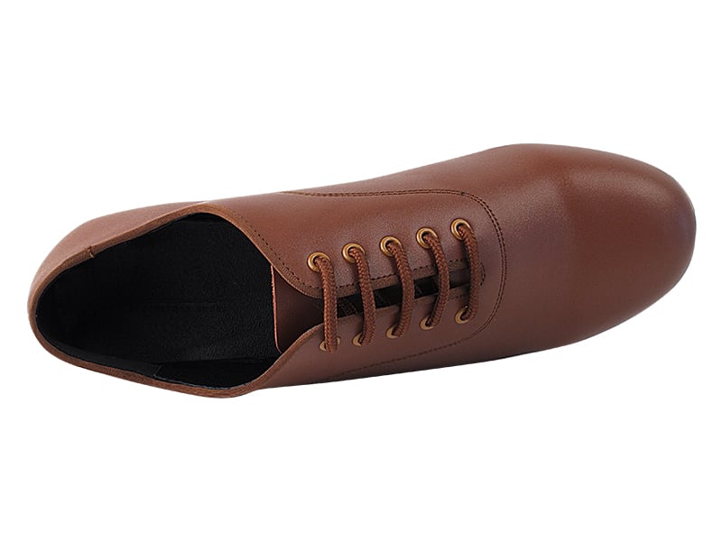 Coffee brown leather dance shoes