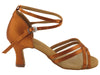 Copper Tan Satin and Mesh Ballroom Heels