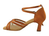 Copper Tan Satin and Mesh Ballroom Heels