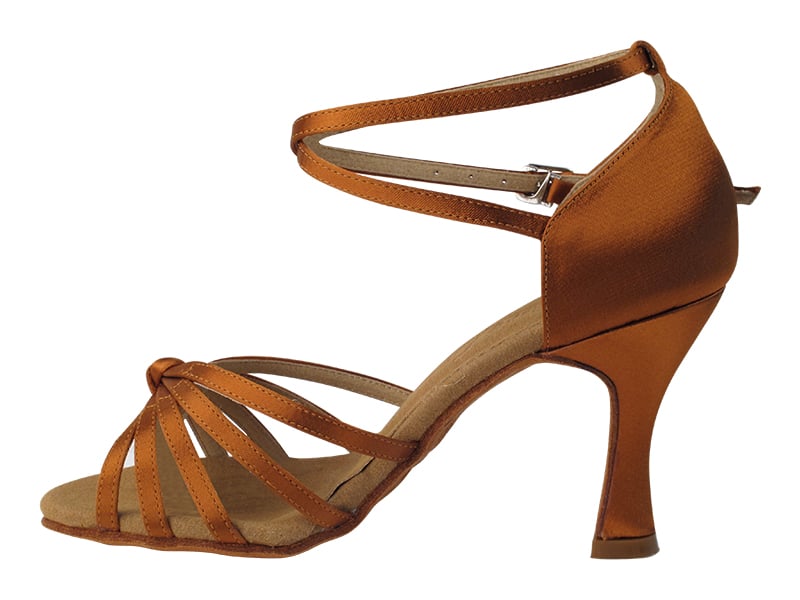 Copper Tan Satin Ballroom Heels