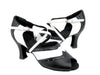 Black and white leather dance heels