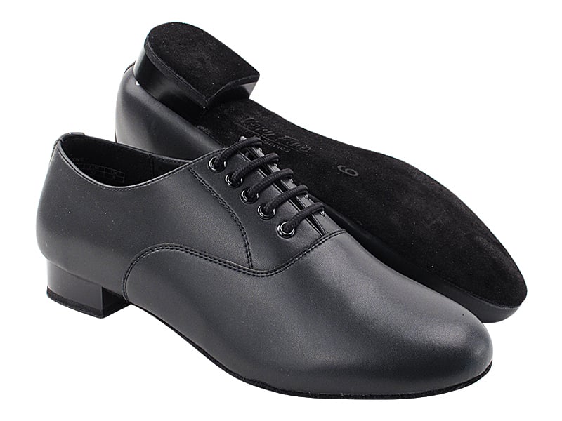 Black leather dance shoes