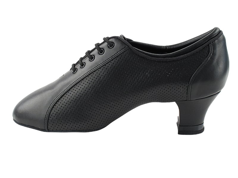 Black Perforated Leather Dance shoes