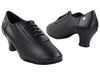 Black leather dance shoes