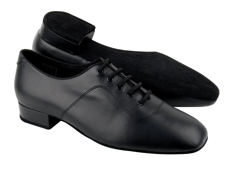 Black leather dance shoes
