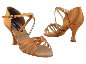 Dark Tan Satin Ballroom heels