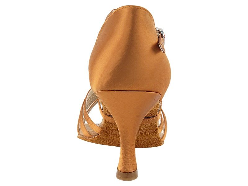 Dark Tan Satin Ballroom heels