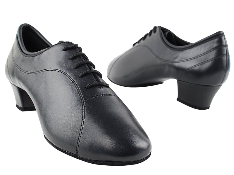 Black leather dance shoes