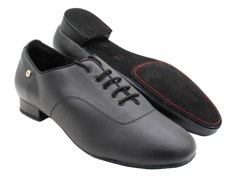 Black leather dance shoes