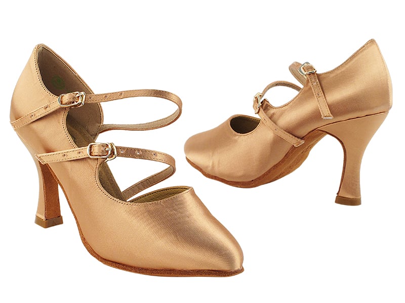 Tan Satin Dance heels