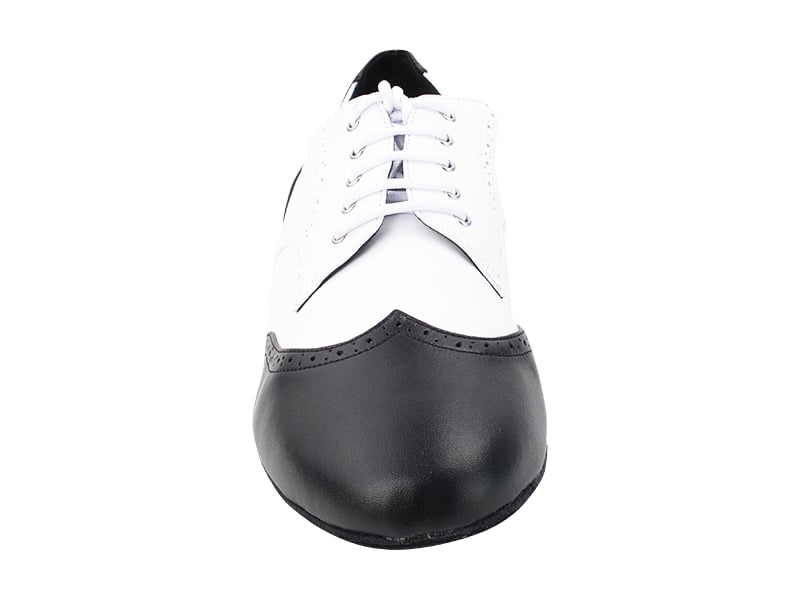 Black and white leather dance shoes