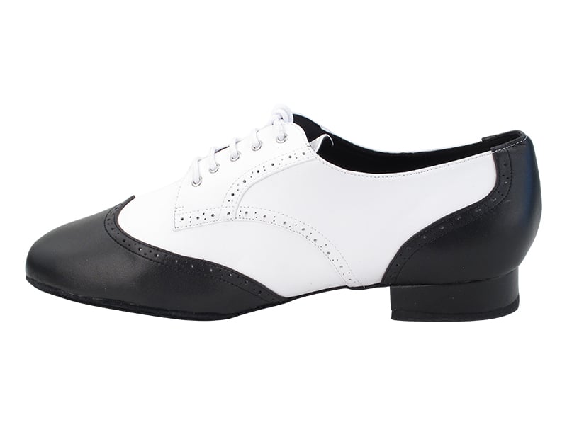 Black and white leather dance shoes