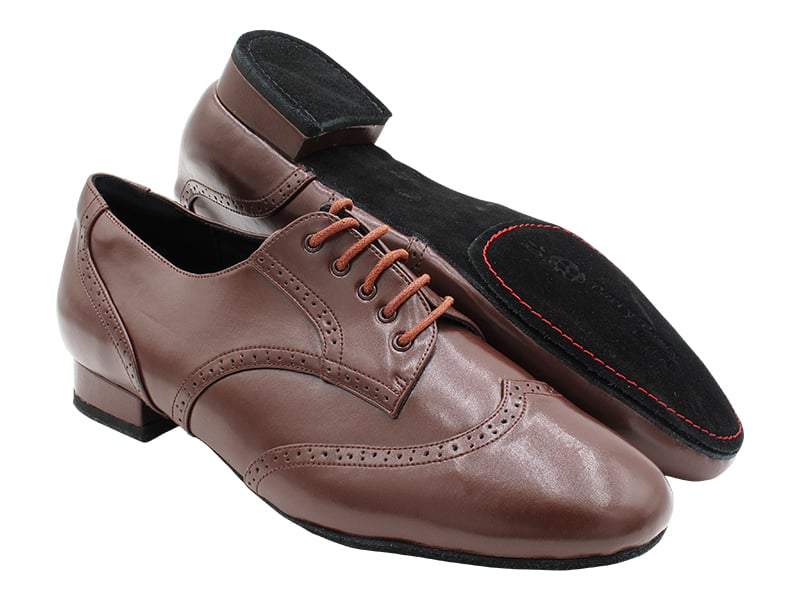 Coffee brown leather dance shoes