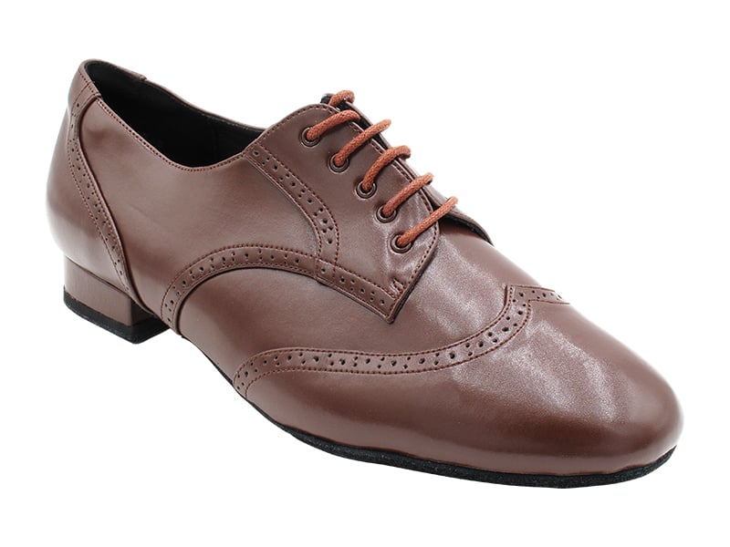 Coffee brown leather dance shoes