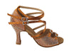 Copper Tan Satin Ballroom Heels