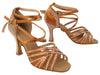 Copper Tan Satin Ballroom Heels