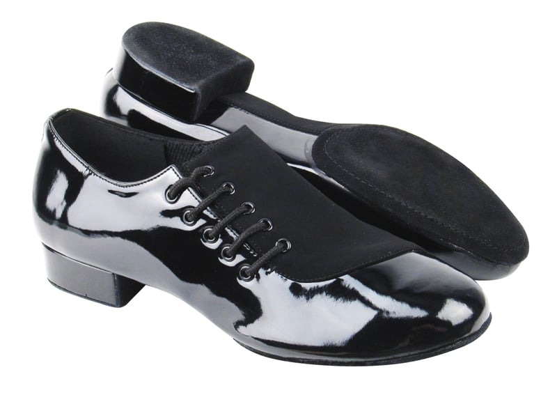 Black Nubuck & Black Patent dance shoes: sleek, stylish footwear