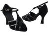 Black Nubuck & Black Patent Trim Ballroom heels