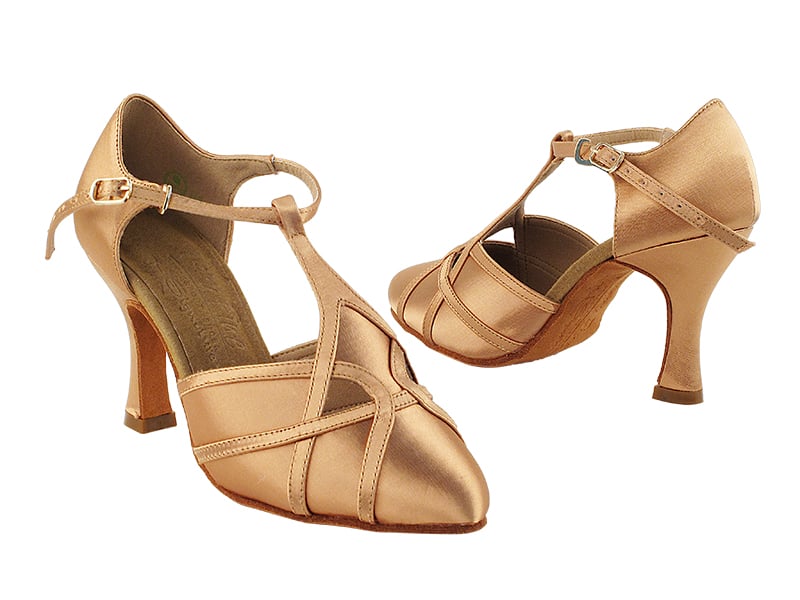 Tan Satin Dance heels