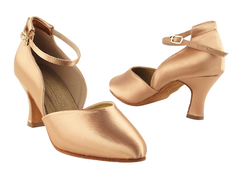 Tan Satin Dance Heels