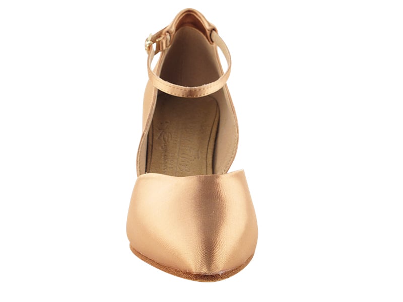 Tan Satin Dance Heels