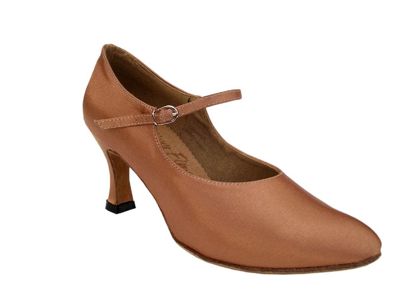 Tan Satin dance heels