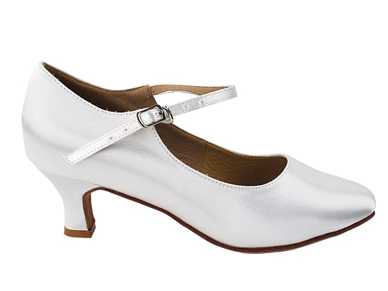 White Satin Dyeable dance heels