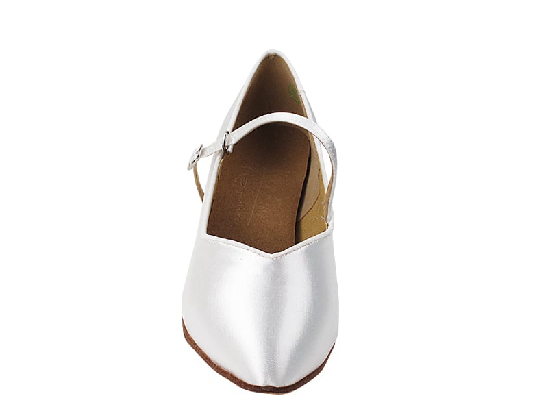 White satin dyeable dance heels