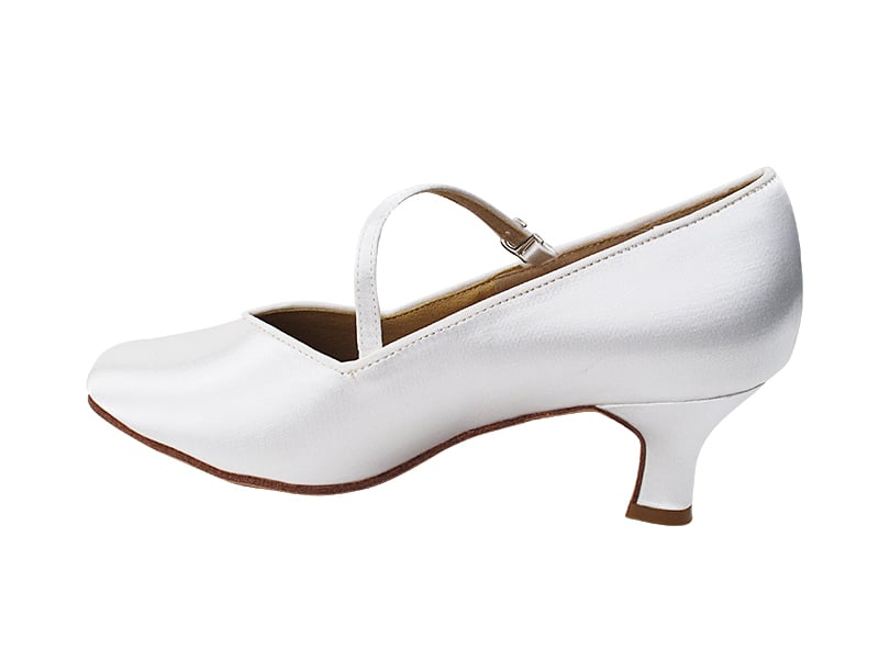 White satin dyeable dance heels