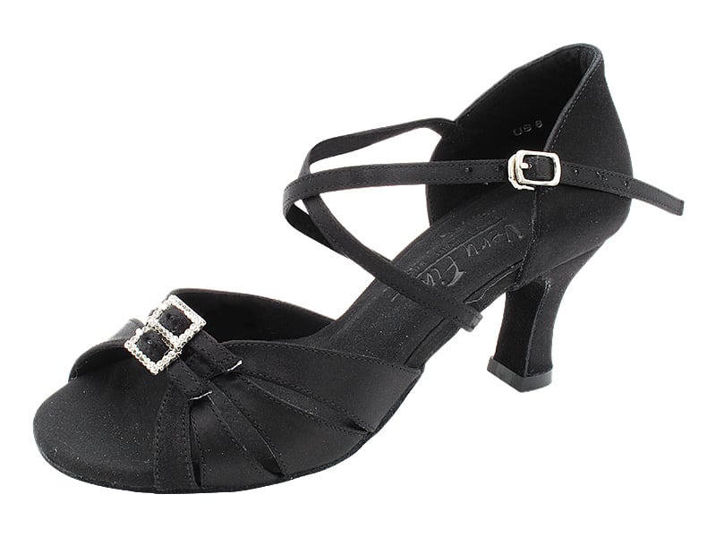 Black Satin Ballroom heels