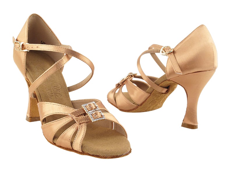 Tan Satin Ballroom heels