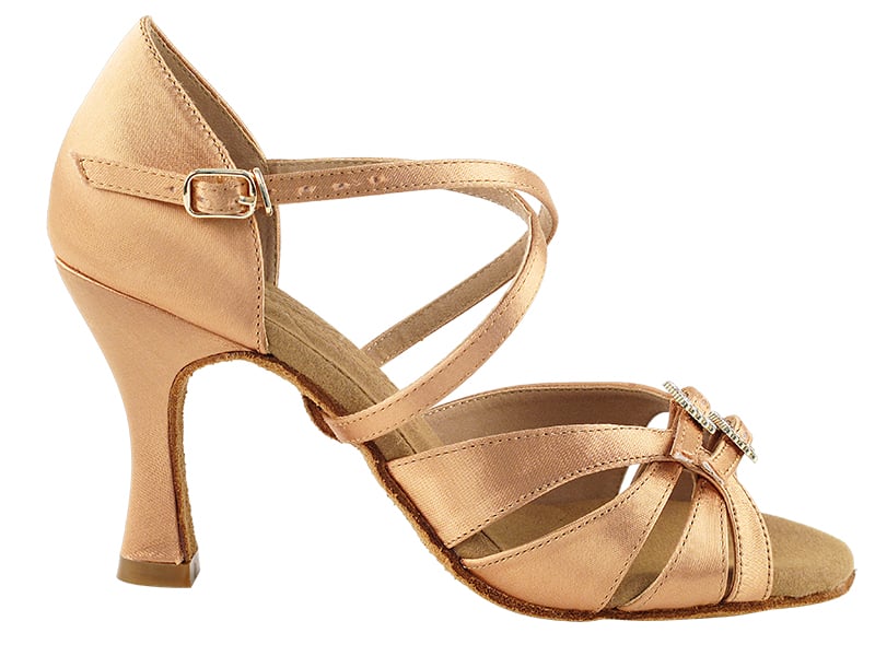 Tan Satin Ballroom heels