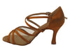 Dark tan satin ballroom heels