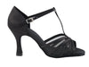 Black satin ballroom heels: sleek, chic footwear