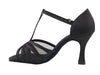 Black satin ballroom heels: sleek, chic footwear