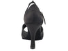 Black satin ballroom heels: sleek, chic footwear