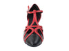 Black Leather & Red Trim Thick Cuban Ballroom Heel